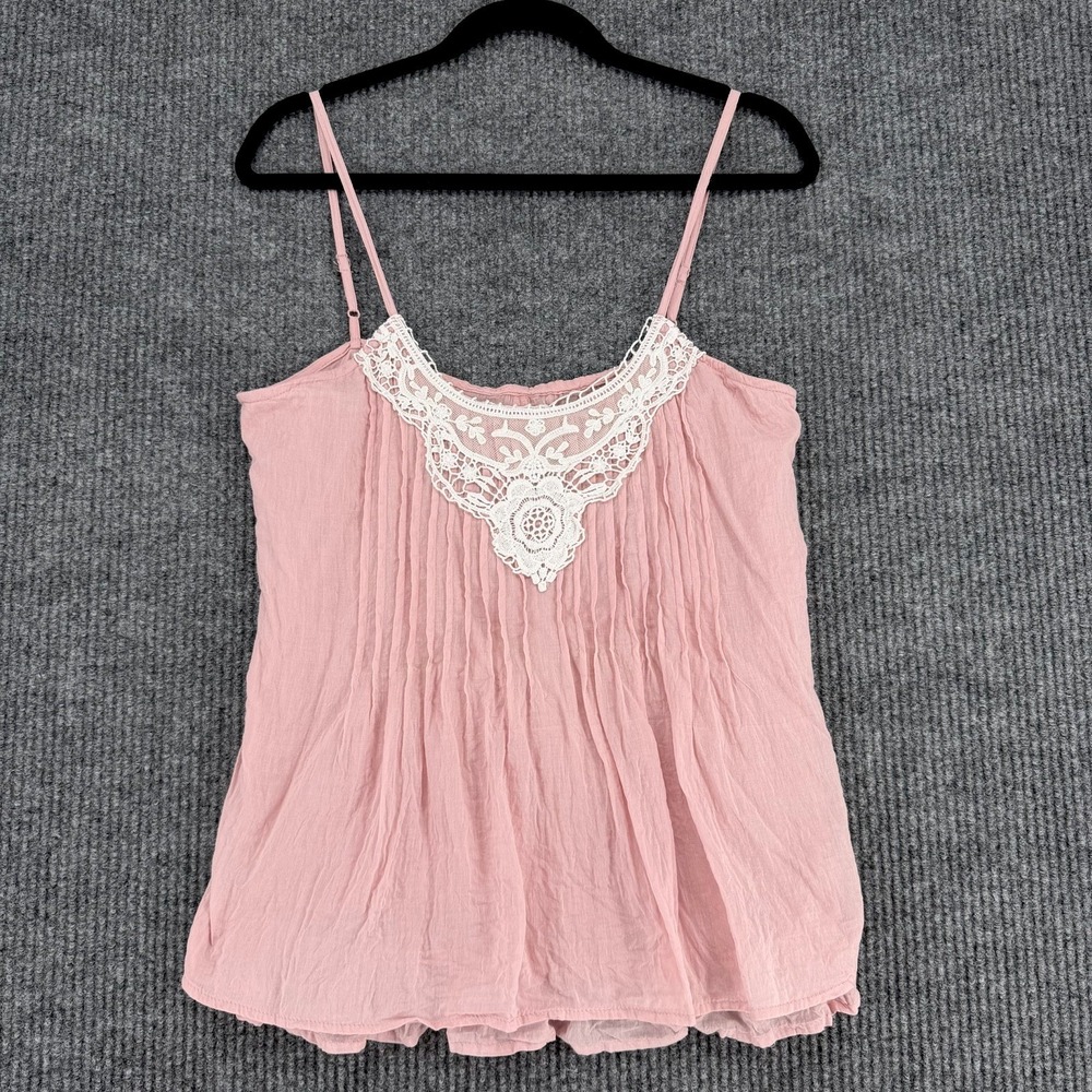 Y2K Passport blush pink lace camisole tank top babydoll cottagecore fairy medium